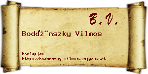 Bodánszky Vilmos névjegykártya